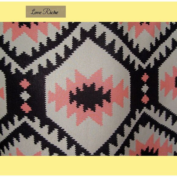 LOVE RICHE NEW Bohemian Geometric Aztec Tribal Print Shift Dress M - Picture 7 of 11